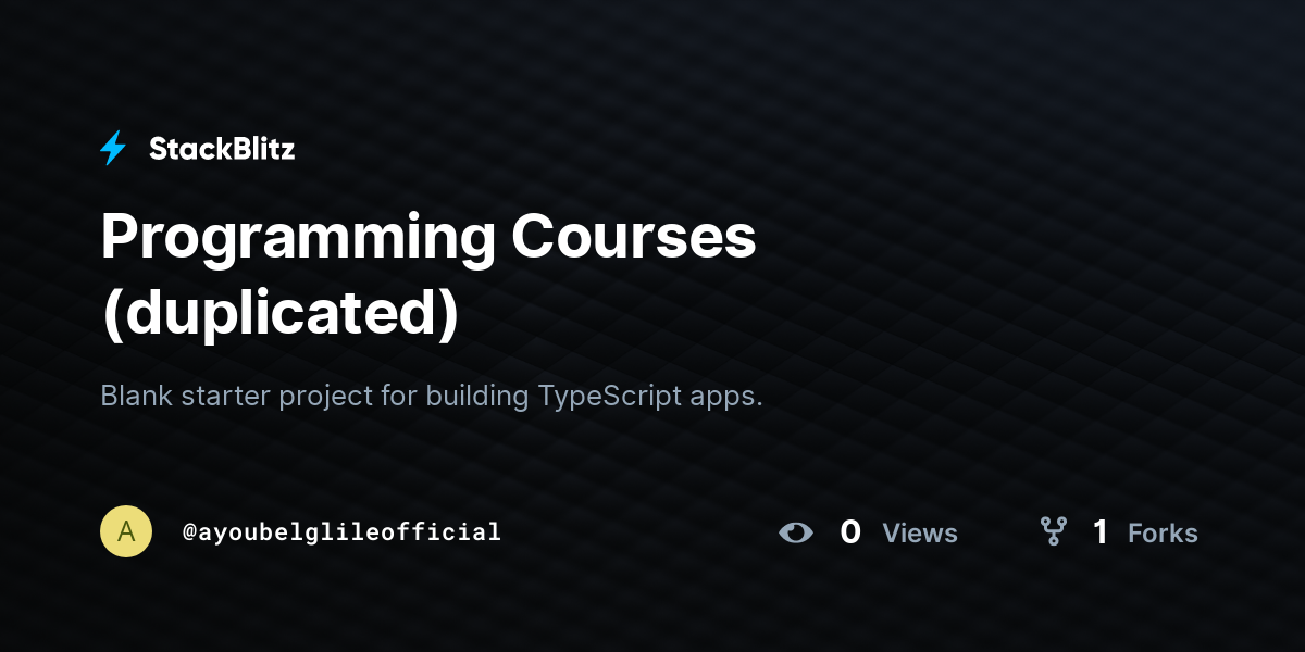 Programming Courses (duplicated) - StackBlitz