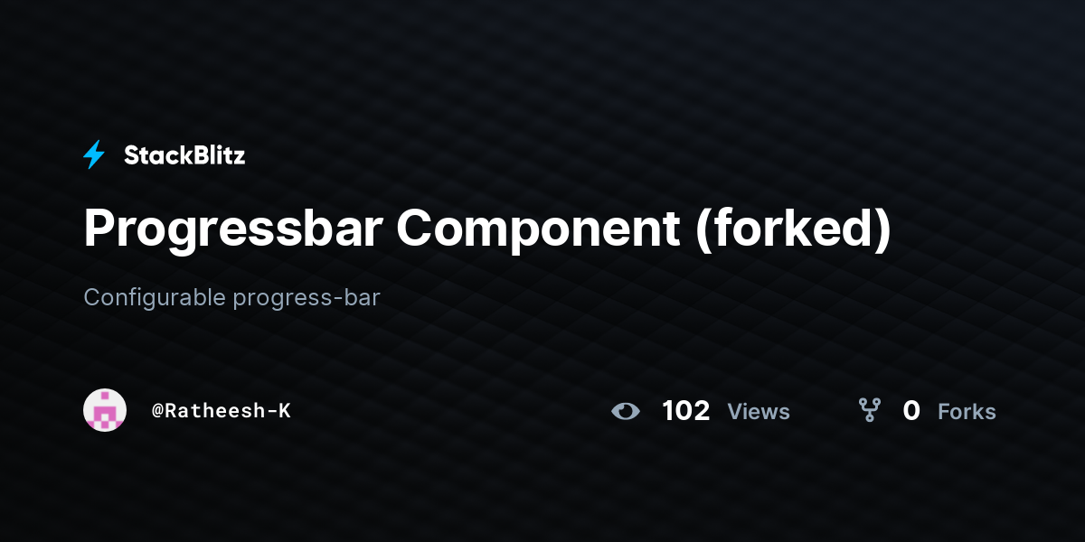 Progressbar Component (forked) - StackBlitz