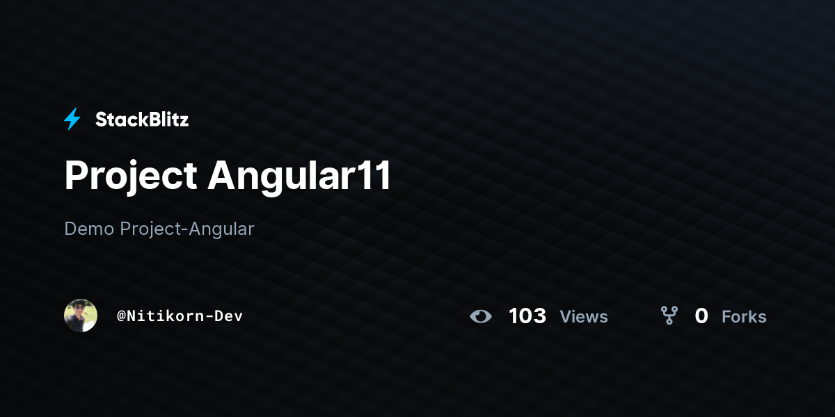Project Angular11 - StackBlitz