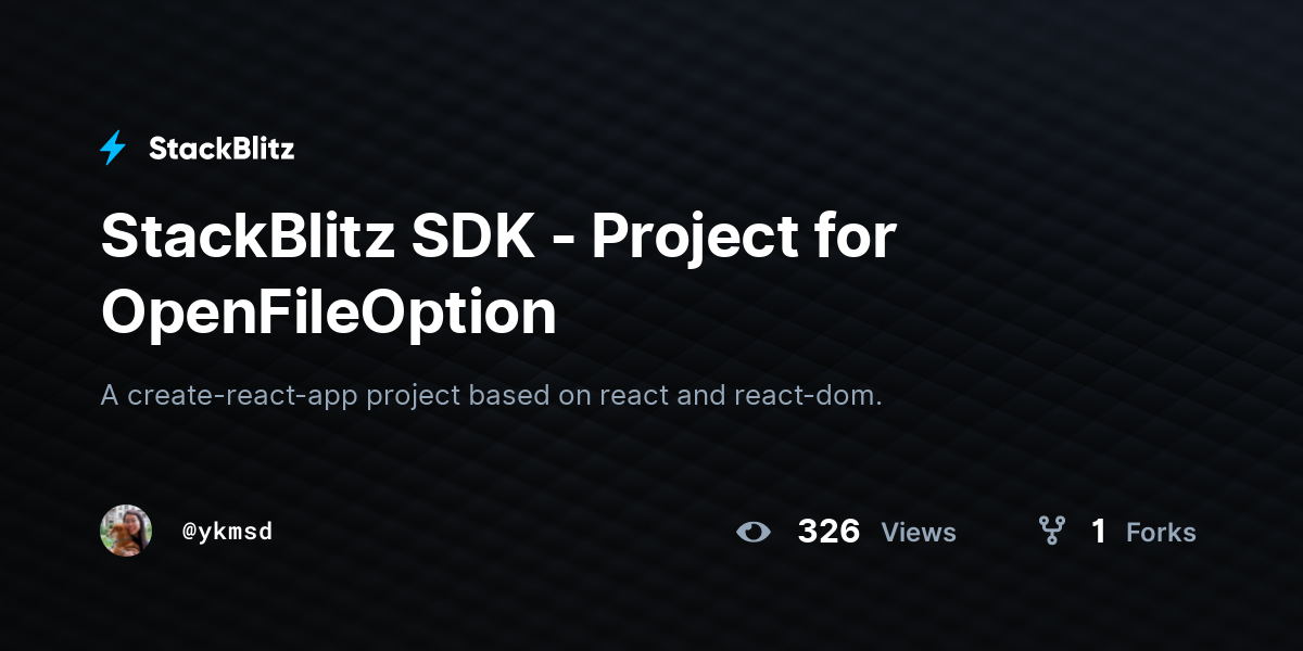 StackBlitz SDK - Project for OpenFileOption - StackBlitz