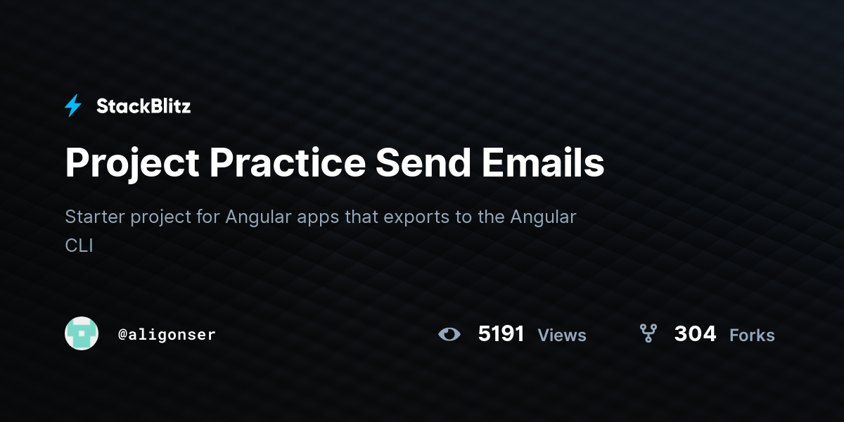 Project Practice Send Emails - StackBlitz