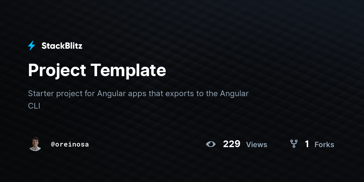 Project Template - StackBlitz
