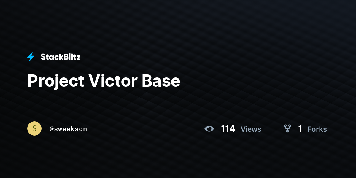 Project Victor Base - StackBlitz