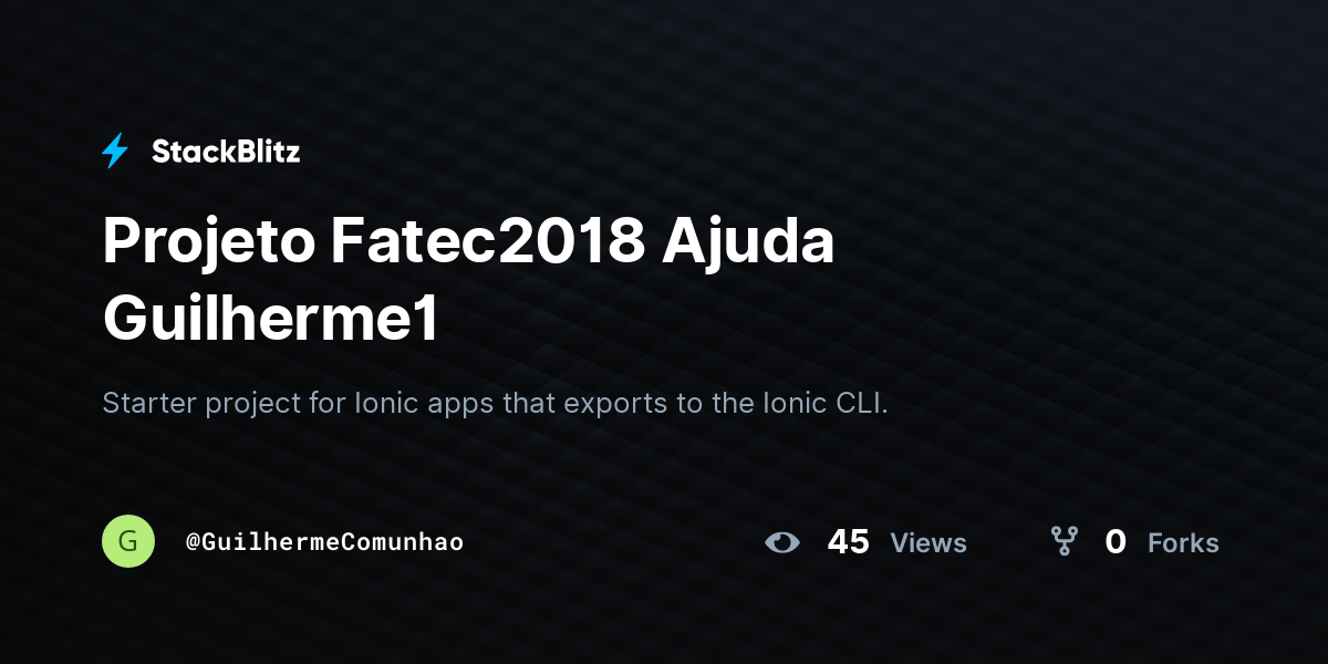 Projeto Fatec2018 Ajuda Guilherme1 - StackBlitz