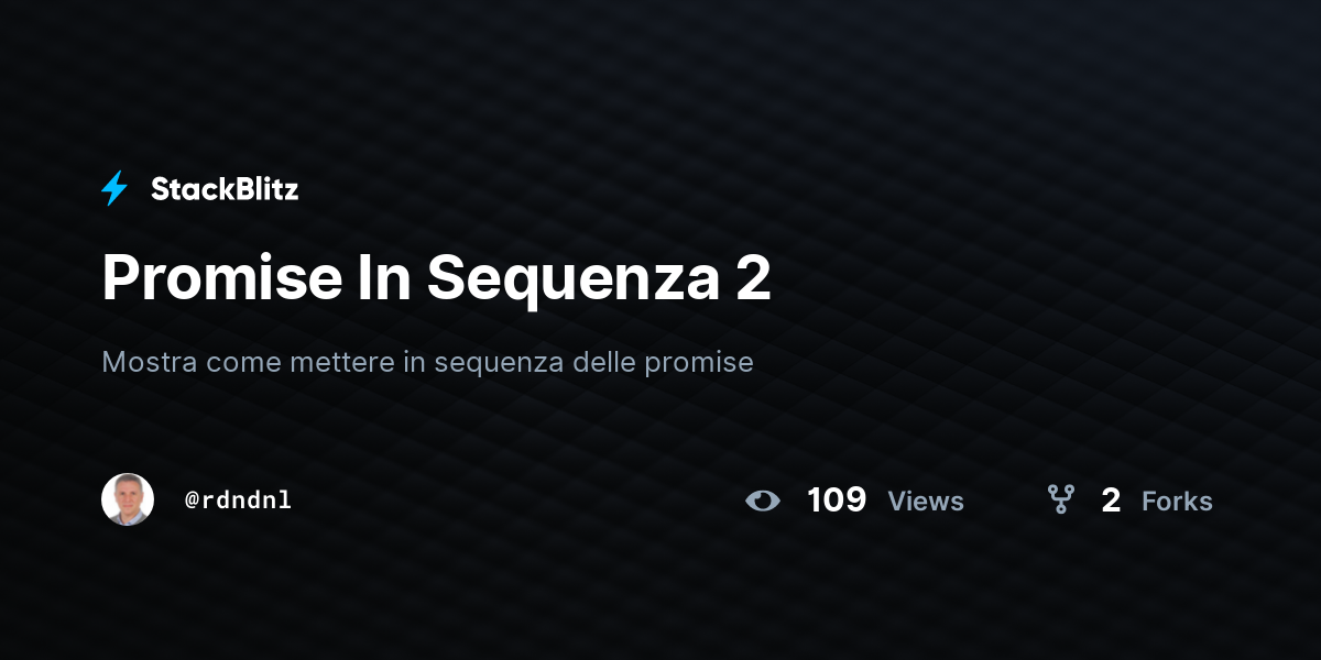 Promise In Sequenza 2 - StackBlitz