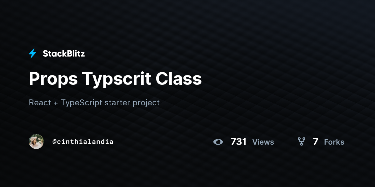 Props Typscrit Class - StackBlitz
