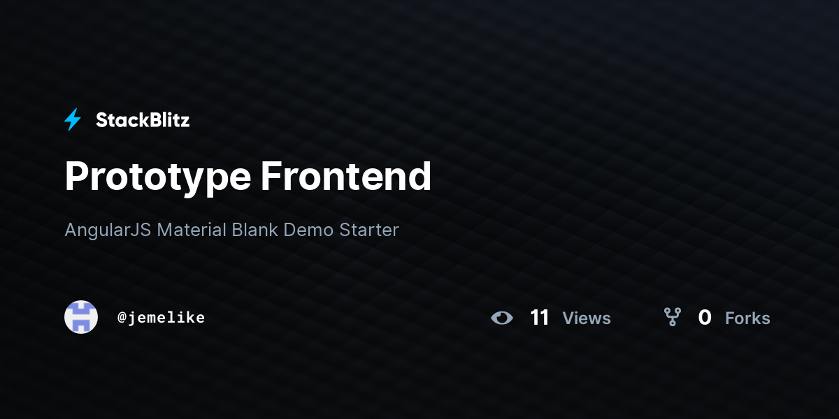 Prototype Frontend - StackBlitz