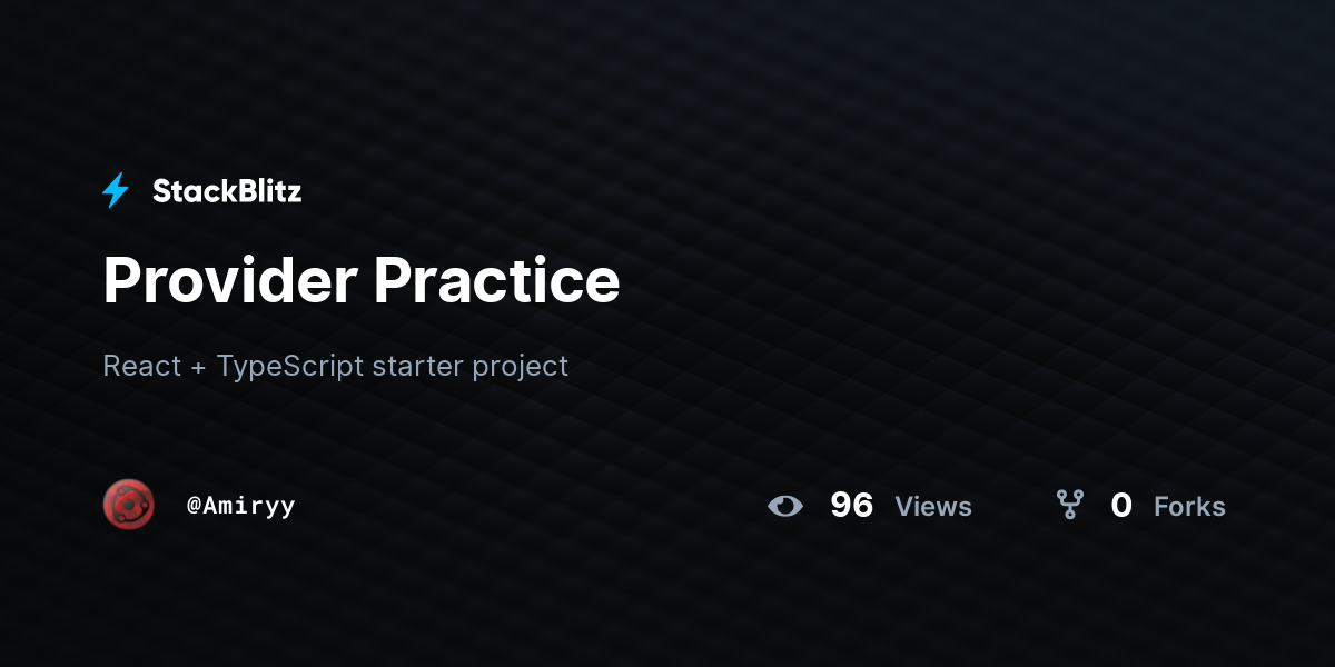 Provider Practice - StackBlitz