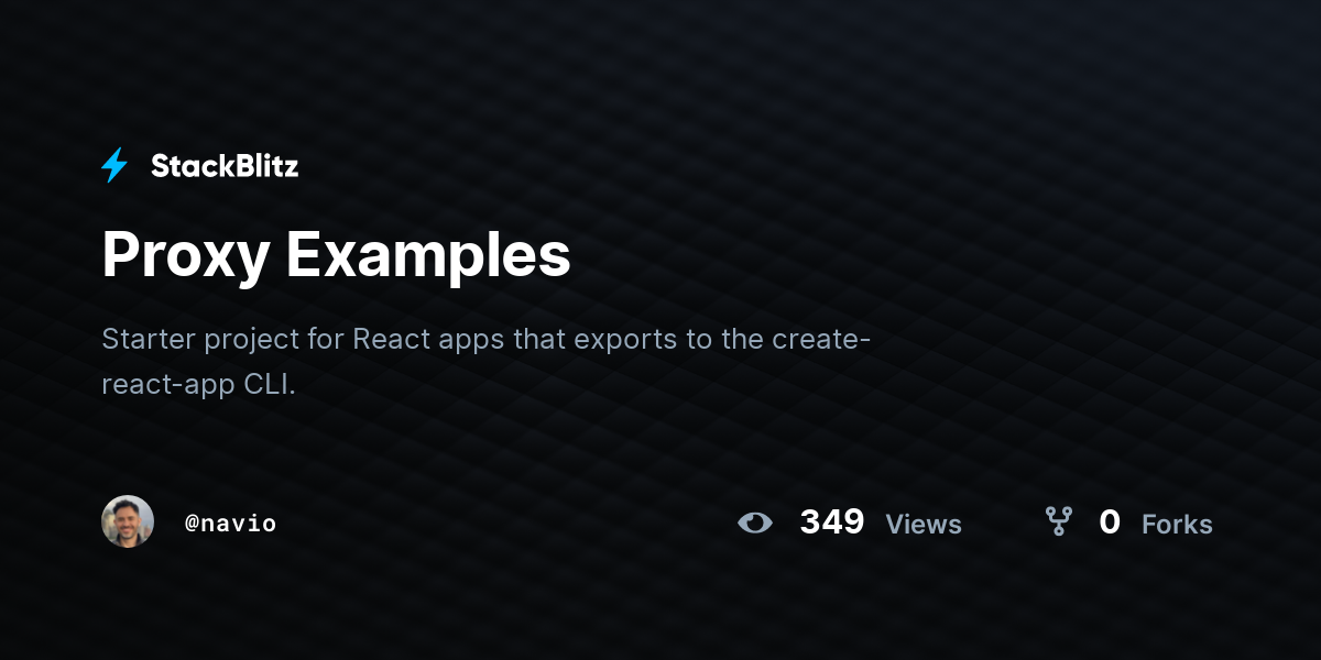 Proxy Examples - StackBlitz