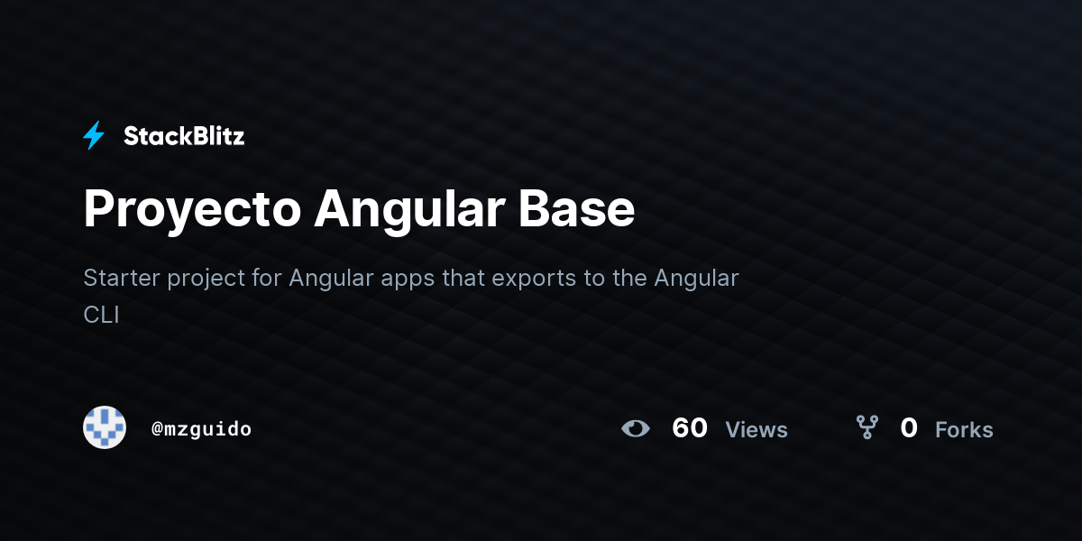 Proyecto Angular Base - StackBlitz