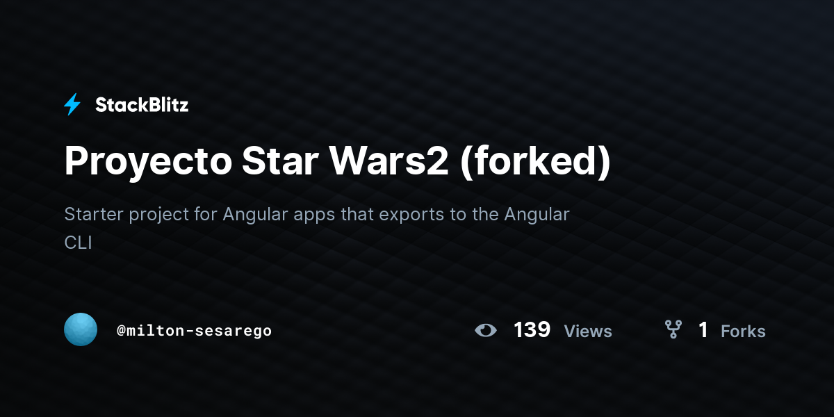 Proyecto Star Wars2 (forked) - StackBlitz
