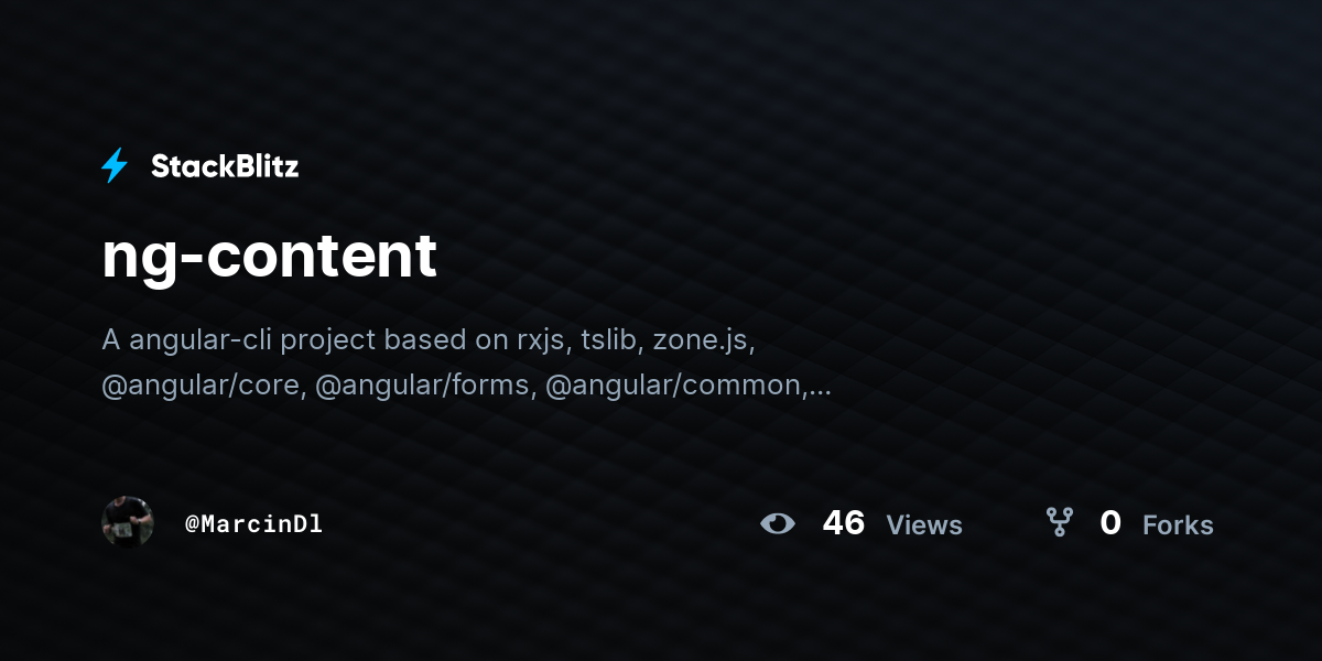 ng-content - StackBlitz