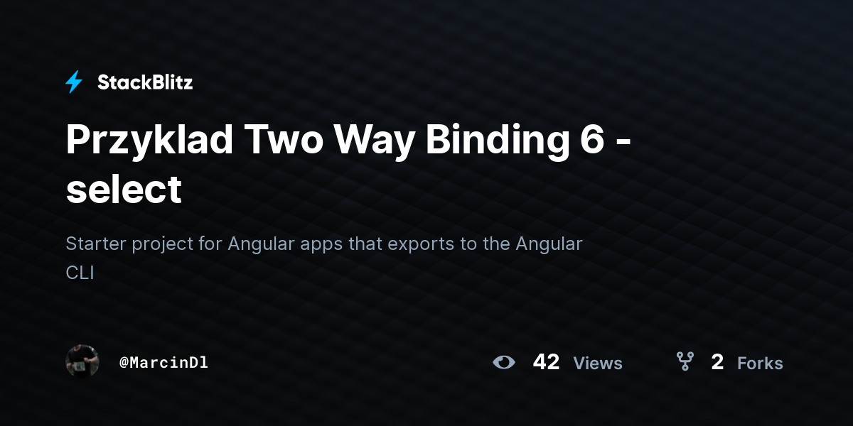 Przyklad Two Way Binding 6 - select - StackBlitz