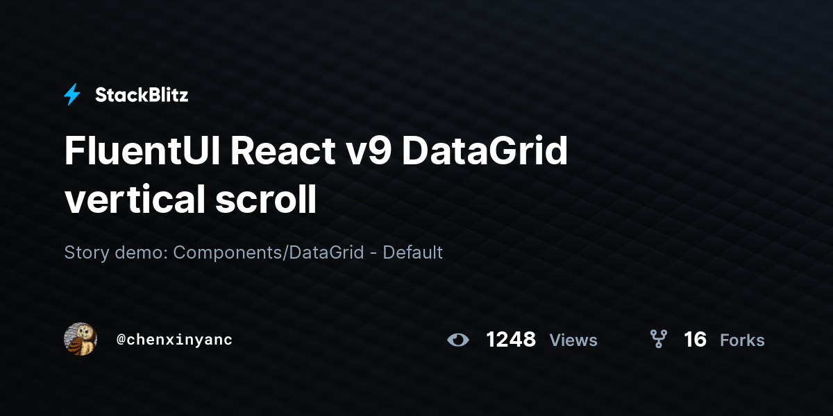 FluentUI React v9 DataGrid vertical scroll - StackBlitz