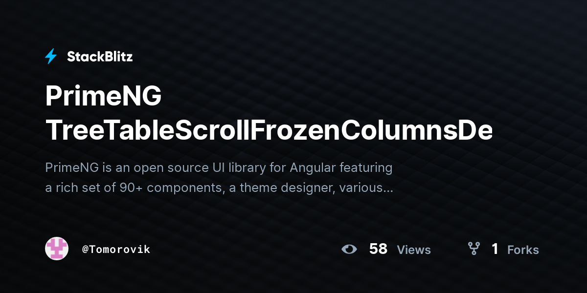 PrimeNG TreeTableScrollFrozenColumnsDemo - StackBlitz