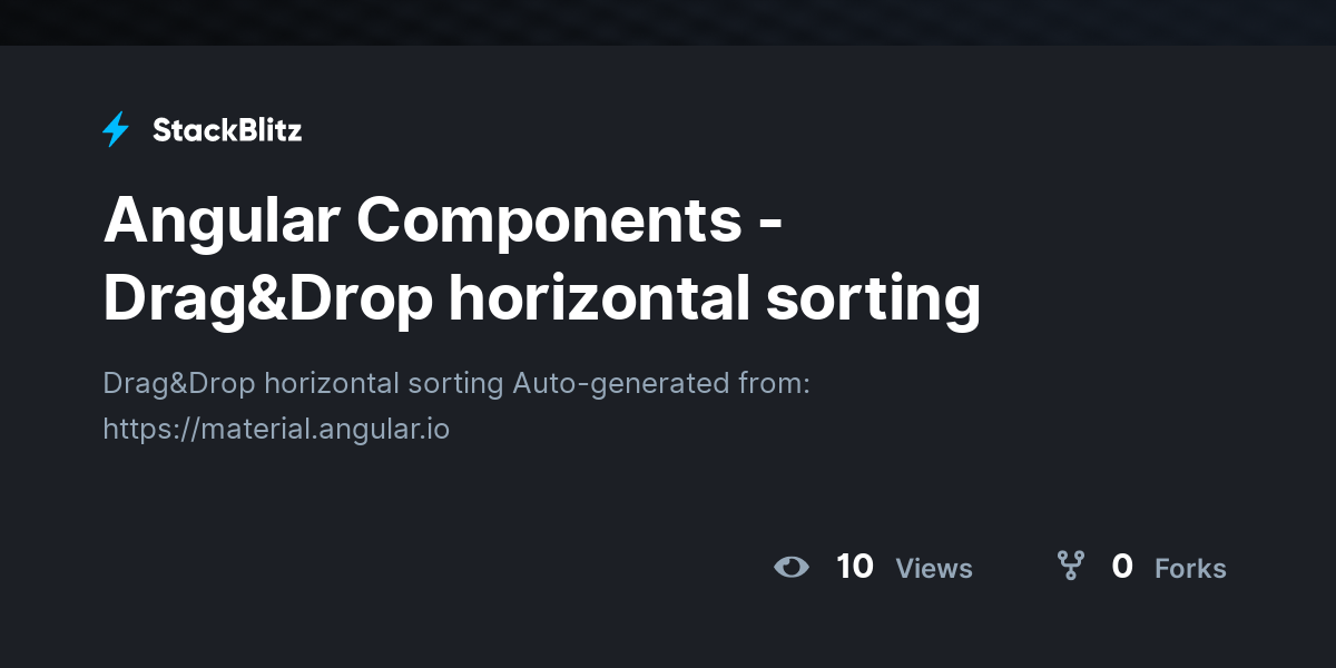 Angular Components - Drag&Drop horizontal sorting - StackBlitz