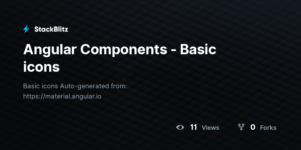 Angular Components - Basic icons - StackBlitz