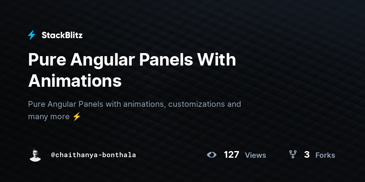 Pure Angular Panels With Animations - StackBlitz