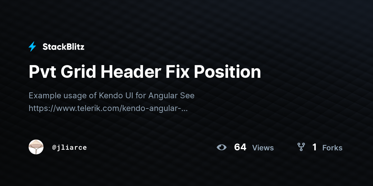 Pvt Grid Header Fix Position - StackBlitz