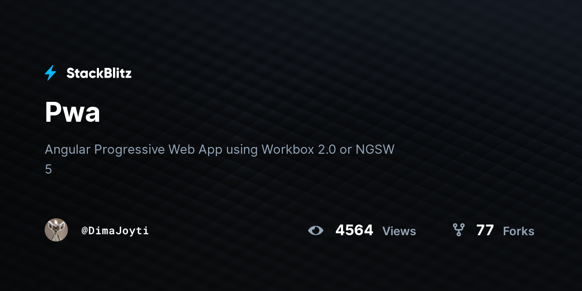 Pwa - StackBlitz