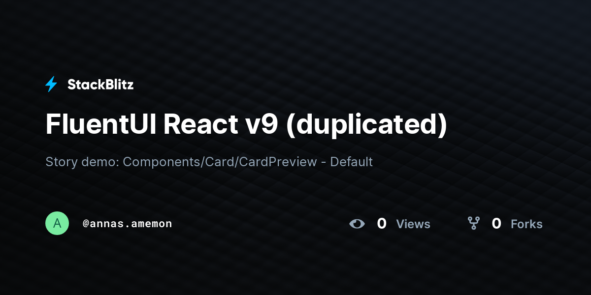 FluentUI React v9 (duplicated) - StackBlitz