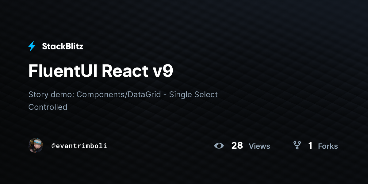 FluentUI React v9 - StackBlitz