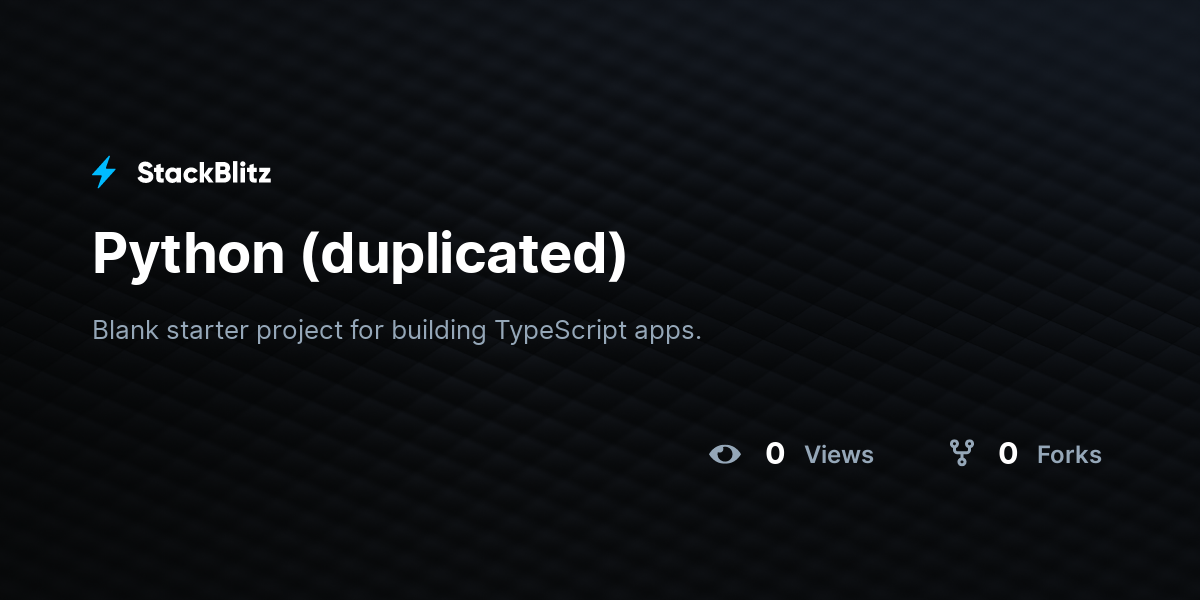 Python (duplicated) - StackBlitz