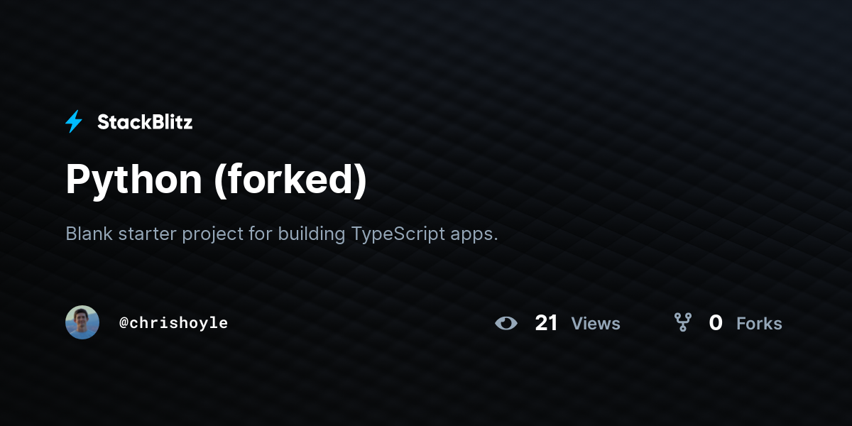 Python (forked) - StackBlitz