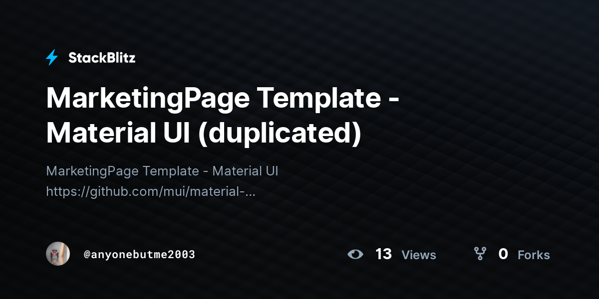 MarketingPage Template - Material UI (duplicated) - StackBlitz