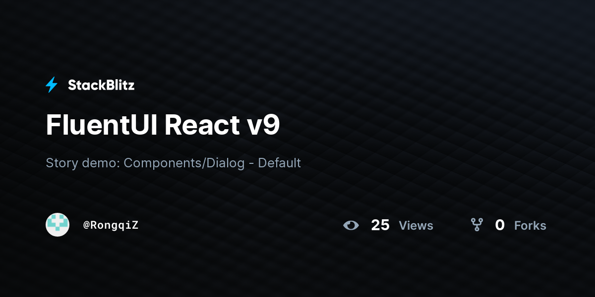 FluentUI React v9 - StackBlitz