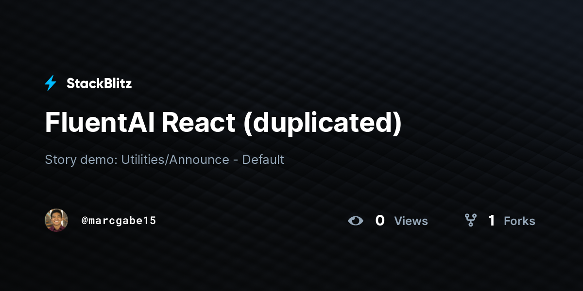 FluentAI React (duplicated) - StackBlitz