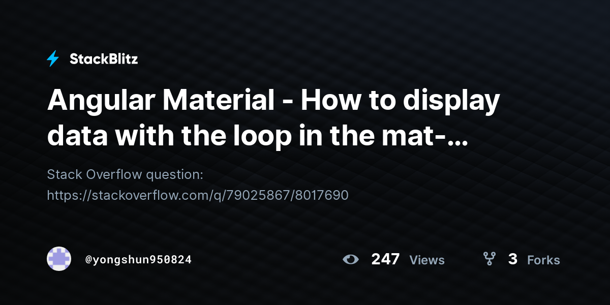 Angular Material - How to display data with the loop in the mat-table ...