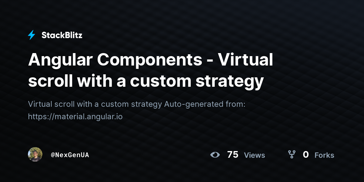 Angular Components - Virtual scroll with a custom strategy - StackBlitz