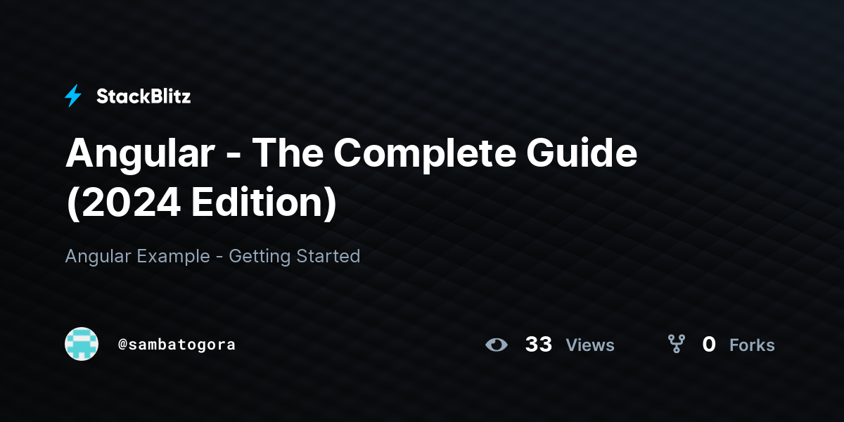Angular - The Complete Guide (2024 Edition) - StackBlitz