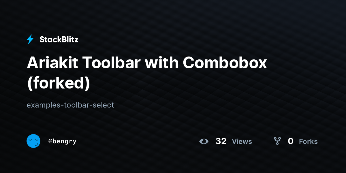 Ariakit Toolbar with Combobox (forked) - StackBlitz