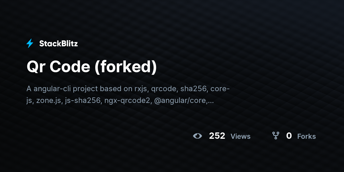 Qr Code (forked) - StackBlitz
