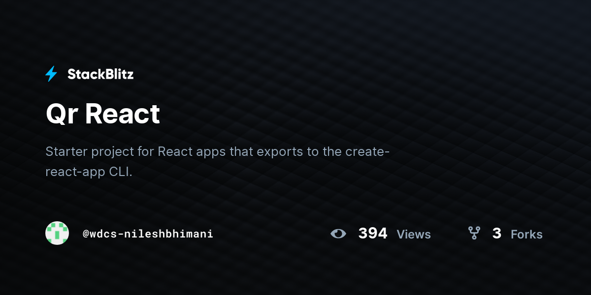 Qr React - StackBlitz