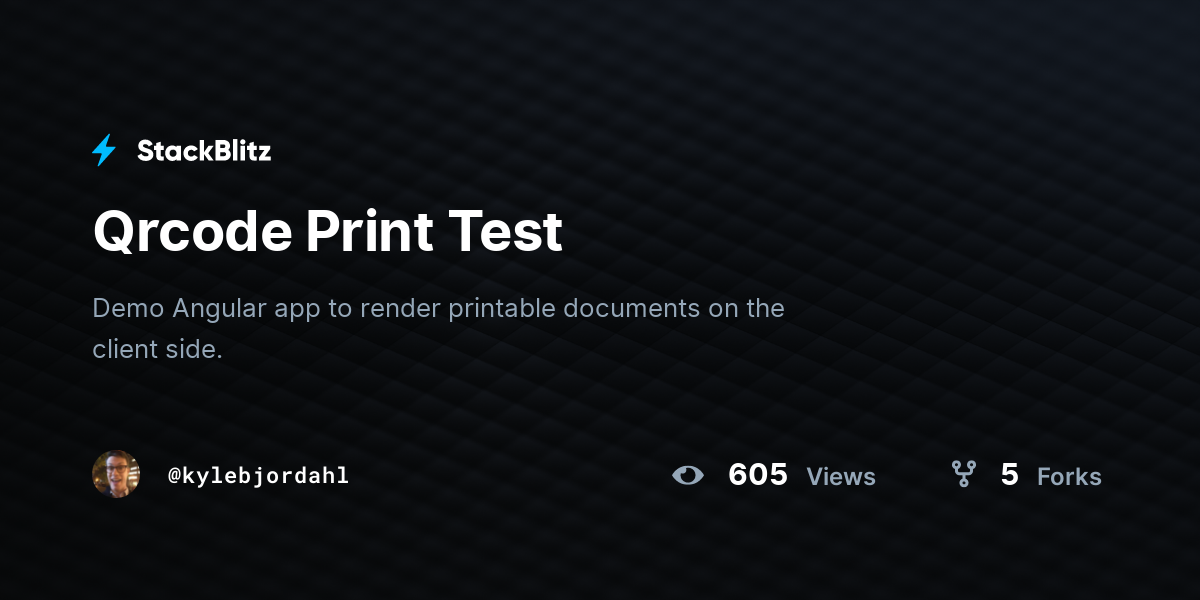 Qrcode Print Test - StackBlitz