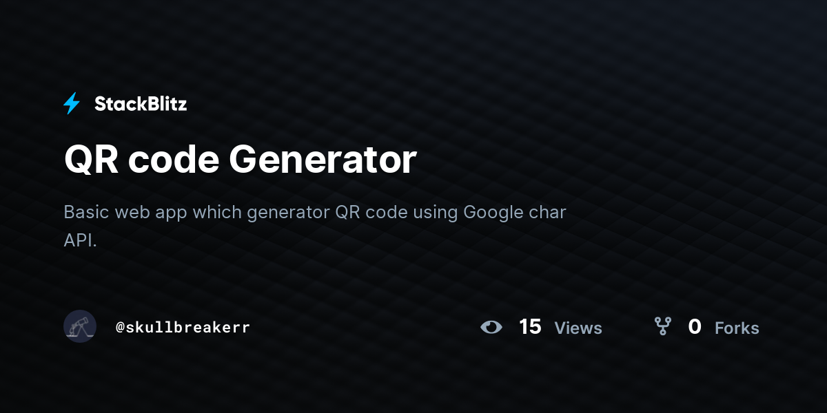 QR code Generator - StackBlitz
