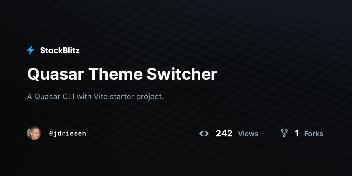Quasar Theme Switcher - StackBlitz