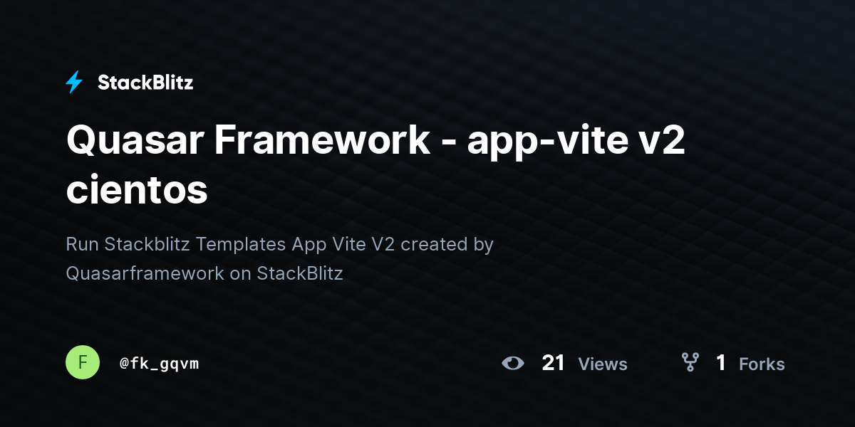 Quasar Framework - app-vite v2 cientos - StackBlitz