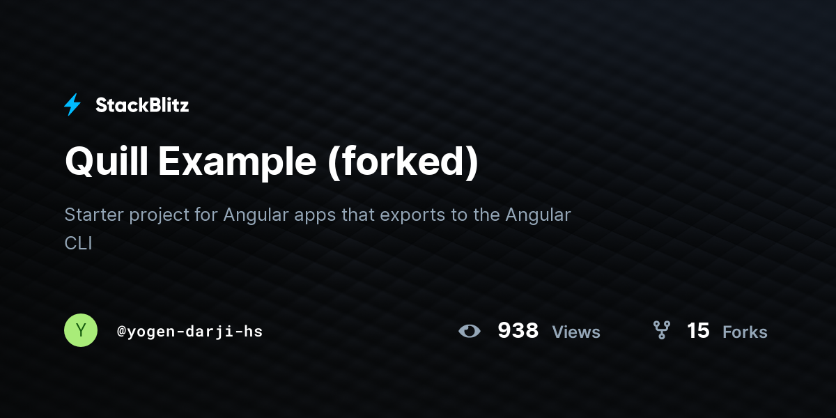 Quill Example (forked) - StackBlitz