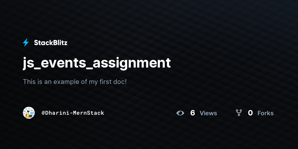 js_events_assignment - StackBlitz