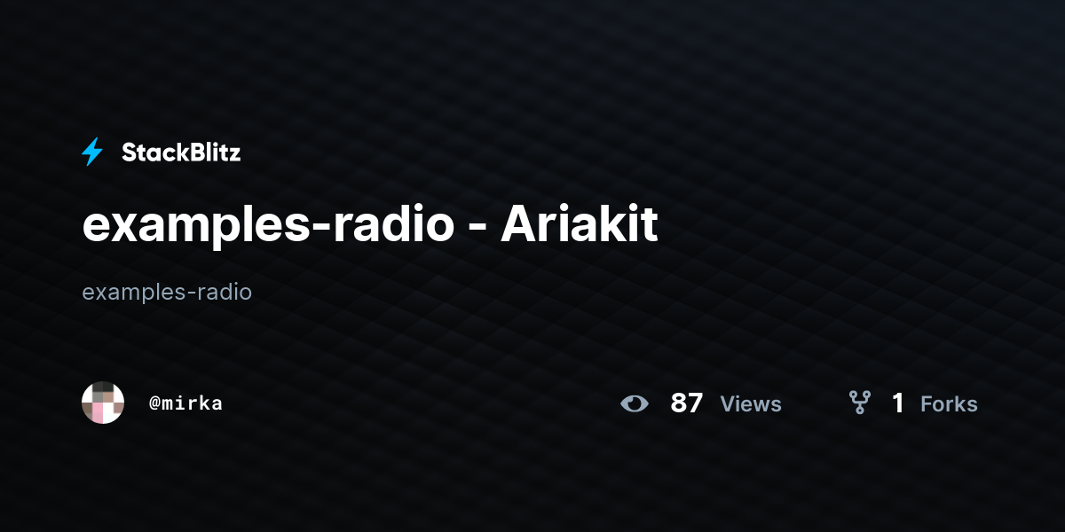 examples-radio - Ariakit - StackBlitz