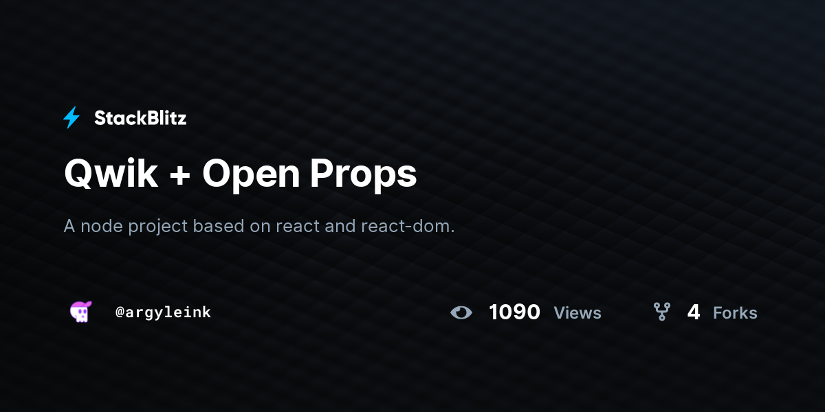 Qwik + Open Props - StackBlitz
