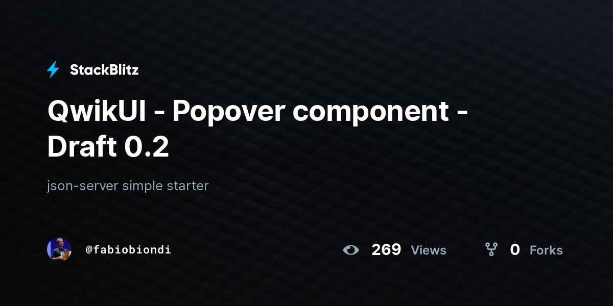 QwikUI - Popover component - Draft 0.2 - StackBlitz
