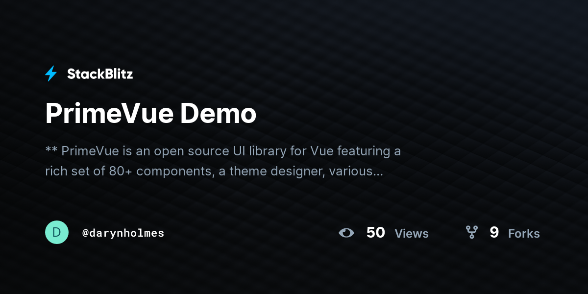 PrimeVue Demo - StackBlitz