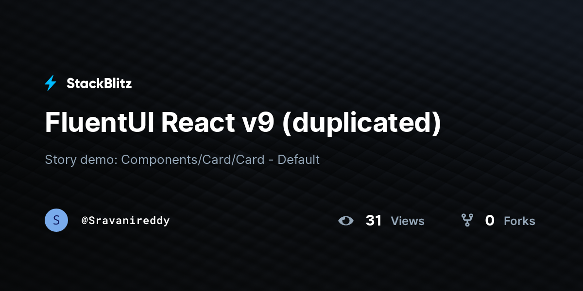 FluentUI React v9 (duplicated) - StackBlitz