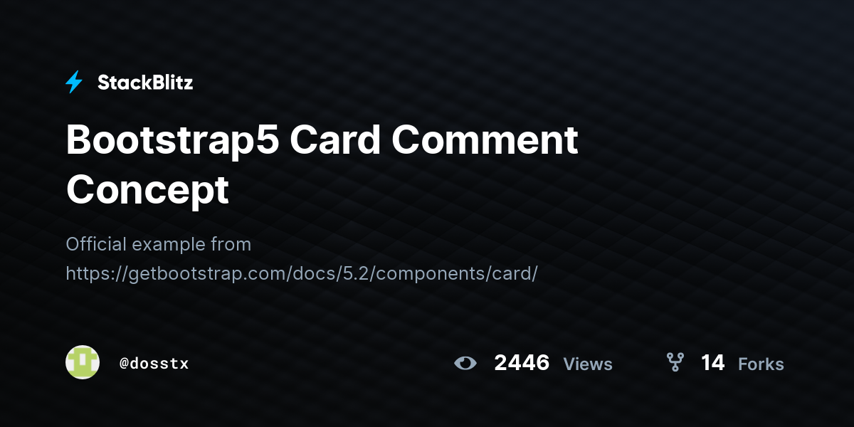 Bootstrap5 Card Comment Concept - StackBlitz