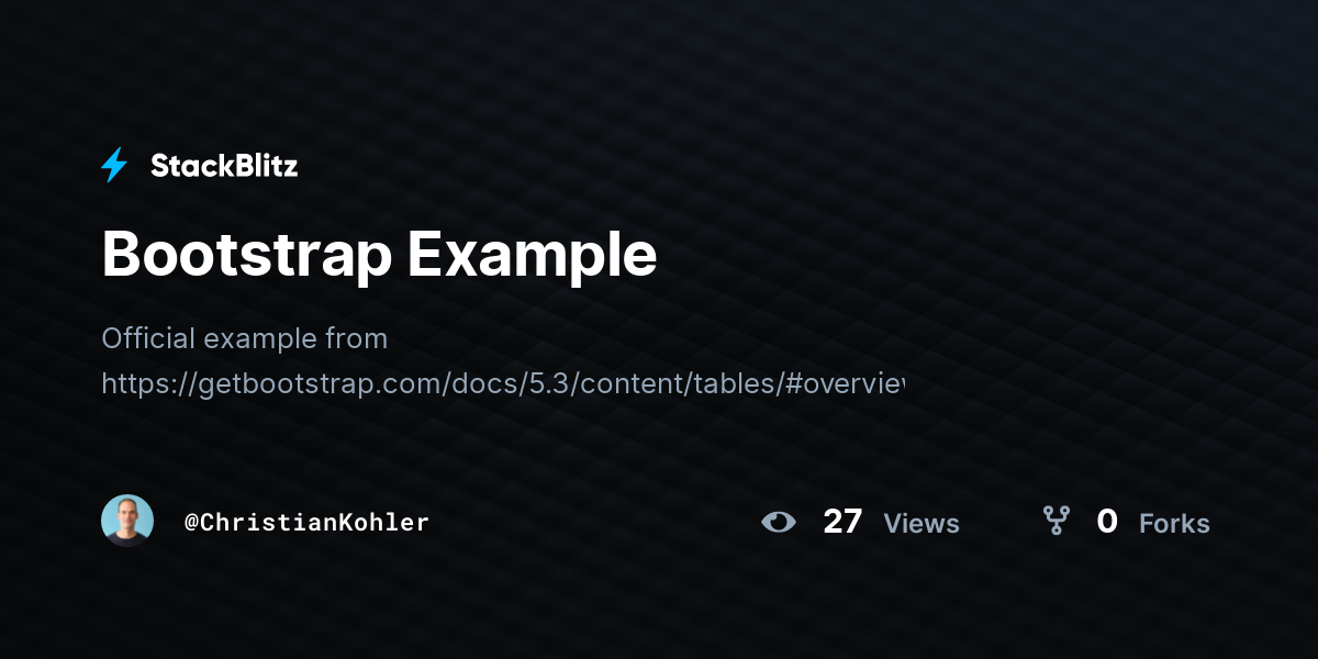 Bootstrap Example - StackBlitz